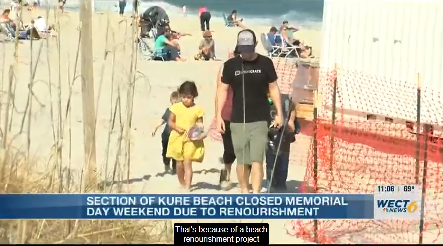 Renourishment work closes section of Kure Beach over holiday weekend
