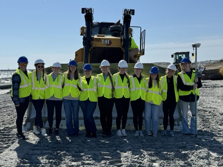 Marinex Construction gives Society of Women Engineers tour of Dredging