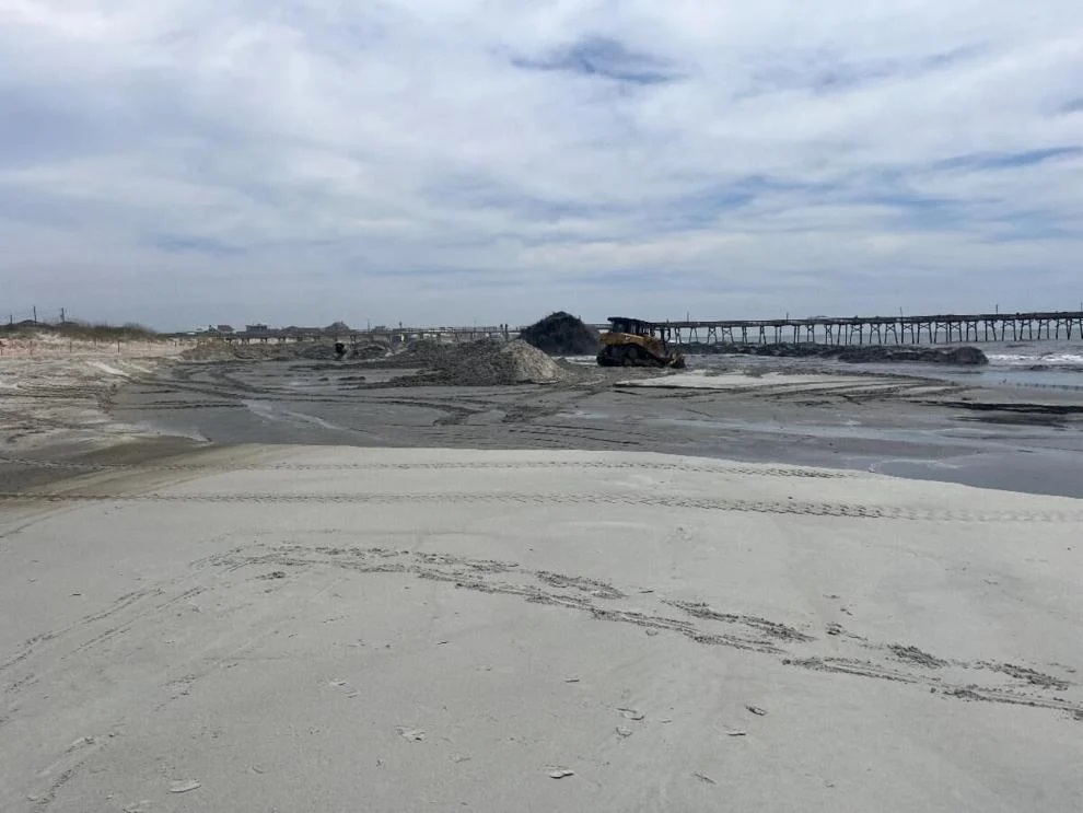 Beach nourishment still underway in Atlantic Beach; Marinex