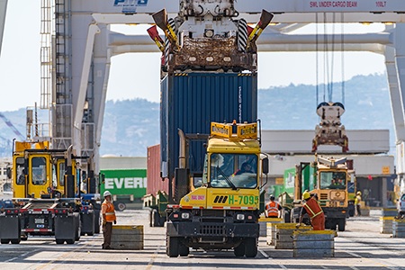 Port of Long Beach Cargo Up at Year's Midpoint