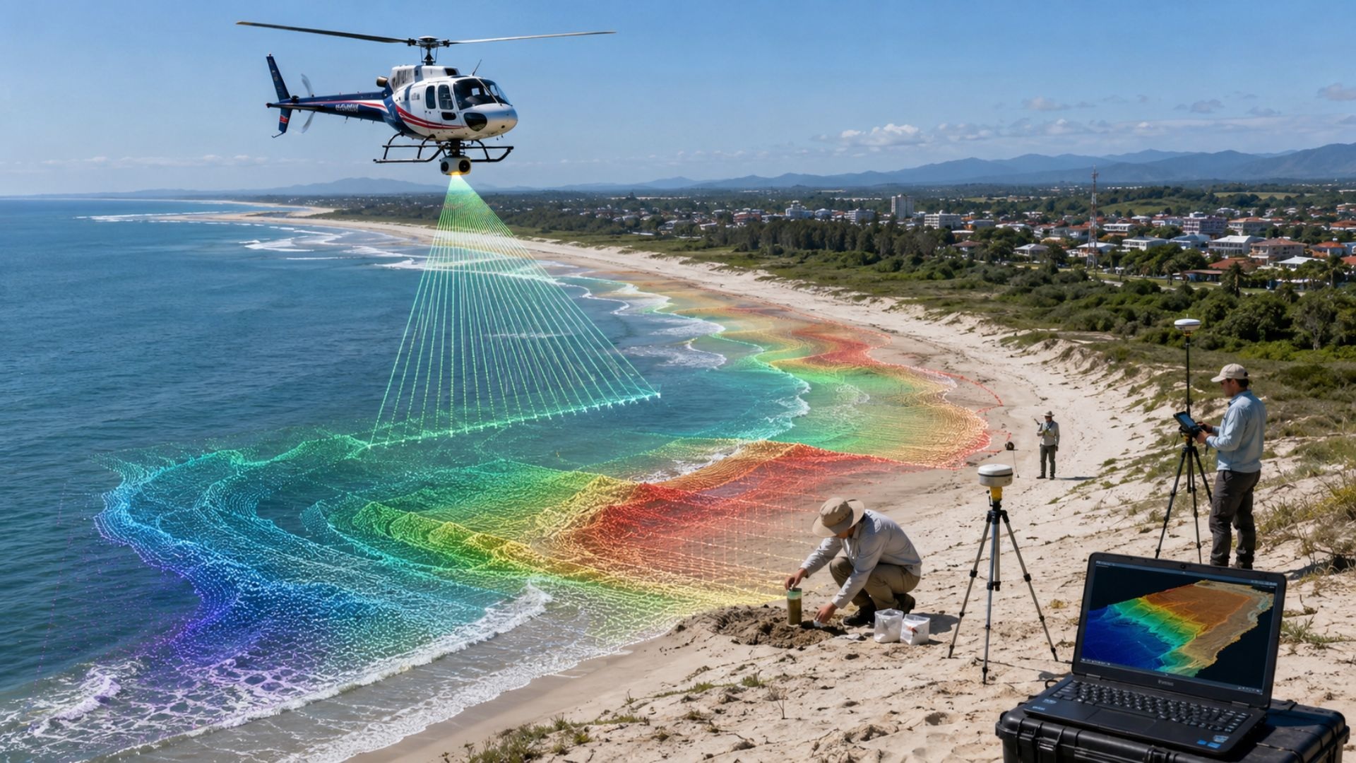 “X-ray” technology used in aerial surveys will map the beaches in different seasons of the year to identify where the sand is disappearing. A city located in SC is undergoing the largest beach widening in Brazil and now wants to understand the dynamics of the sea