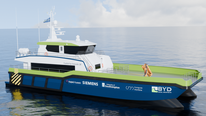 Compute Maritime and partners reveal AI-designed crew transfer vessel saving 101,671 litres of fuel per year