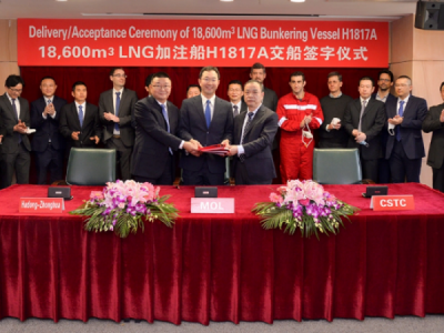 Hudong delivers Total-chartered LNG bunker vessel - DredgeWire : DredgeWire